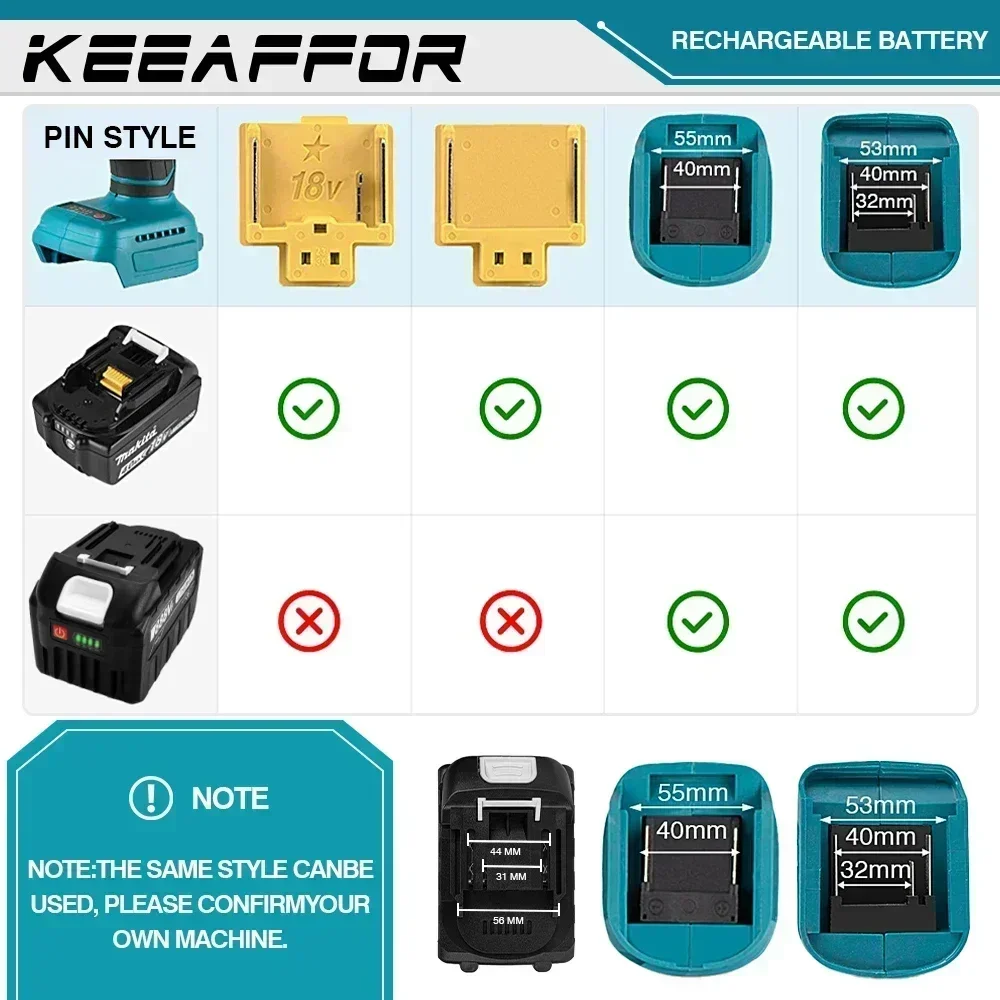 KEEAFFOR baterai Lithium Ion 22500mAh 15000mAh 7500mAh dapat diisi ulang untuk Makita kunci pas listrik alat listrik baterai 18V