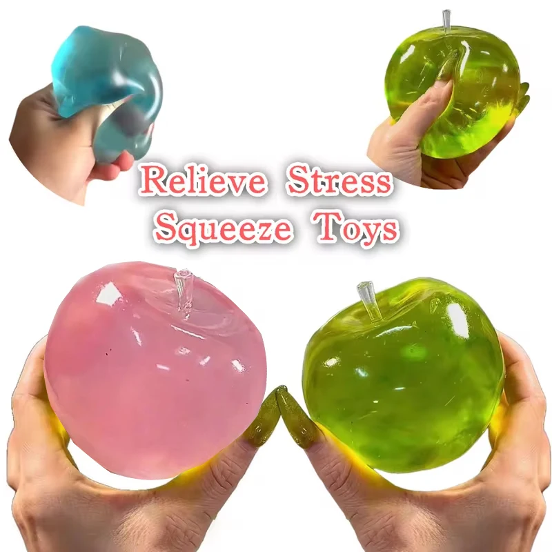 Pelota Antiestrés de Manzana Verde, Juguete Sensorial Suave para TDAH y Autismo, Juguete de Compresión de Rebote Lento para Adultos y Niños, Regalo de Navidad