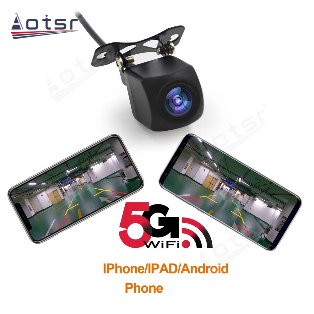 Aotsr HD Fisheye Lens Ruler Line Front And Rear View Switchable Wifi Car Camera Wireless Reversing Camera