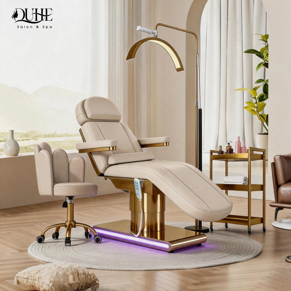 Beauty Salon Furniture Set 3 Motor Adjustable Massage Cosmetic Beauty Bed Lash Facial Bed CE for Medical Spa