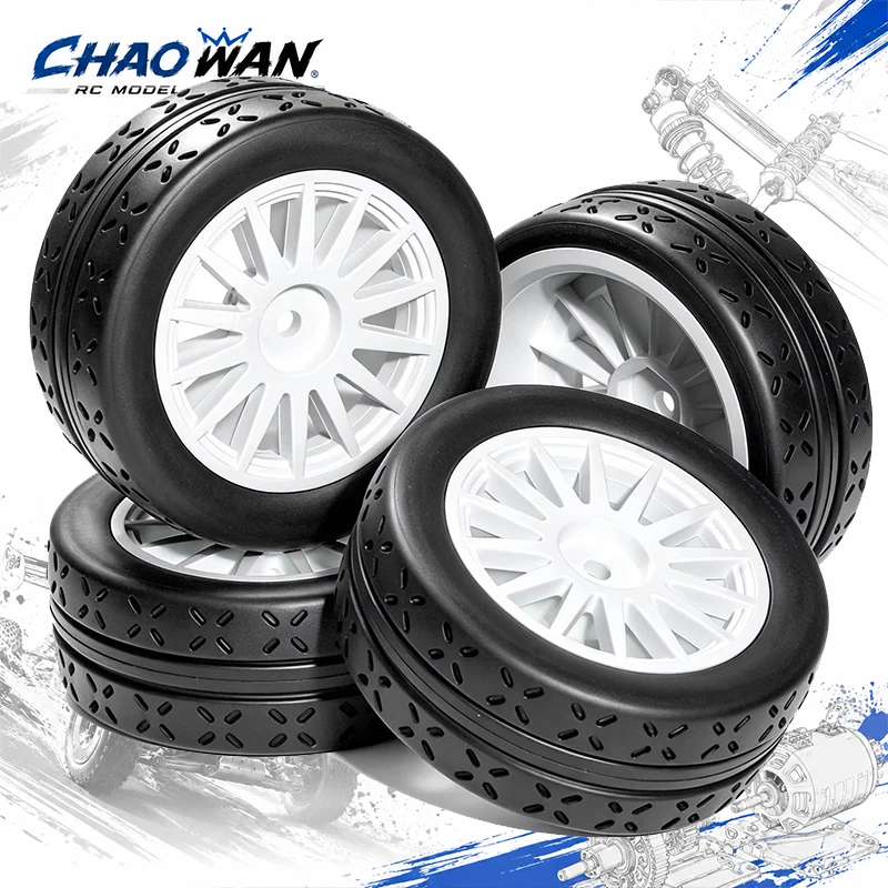 1/10 Scale RC Racing Car Thickened Rubber Tire 70mm on Road Touring Drift Wheel Compatible with Tamiya TT01 TT02 XV01 PTG-2 HPI