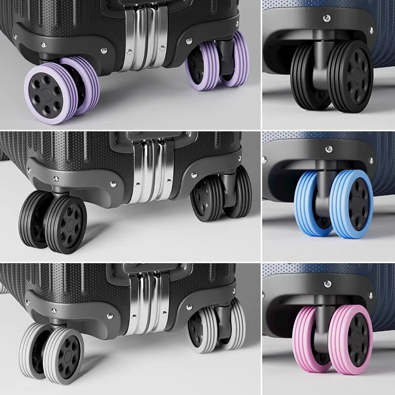 8pcs Luggage Wheels Protector Silicone Wheel Caster Shoes Travel Luggage Suitcase Guard Cover Accessories