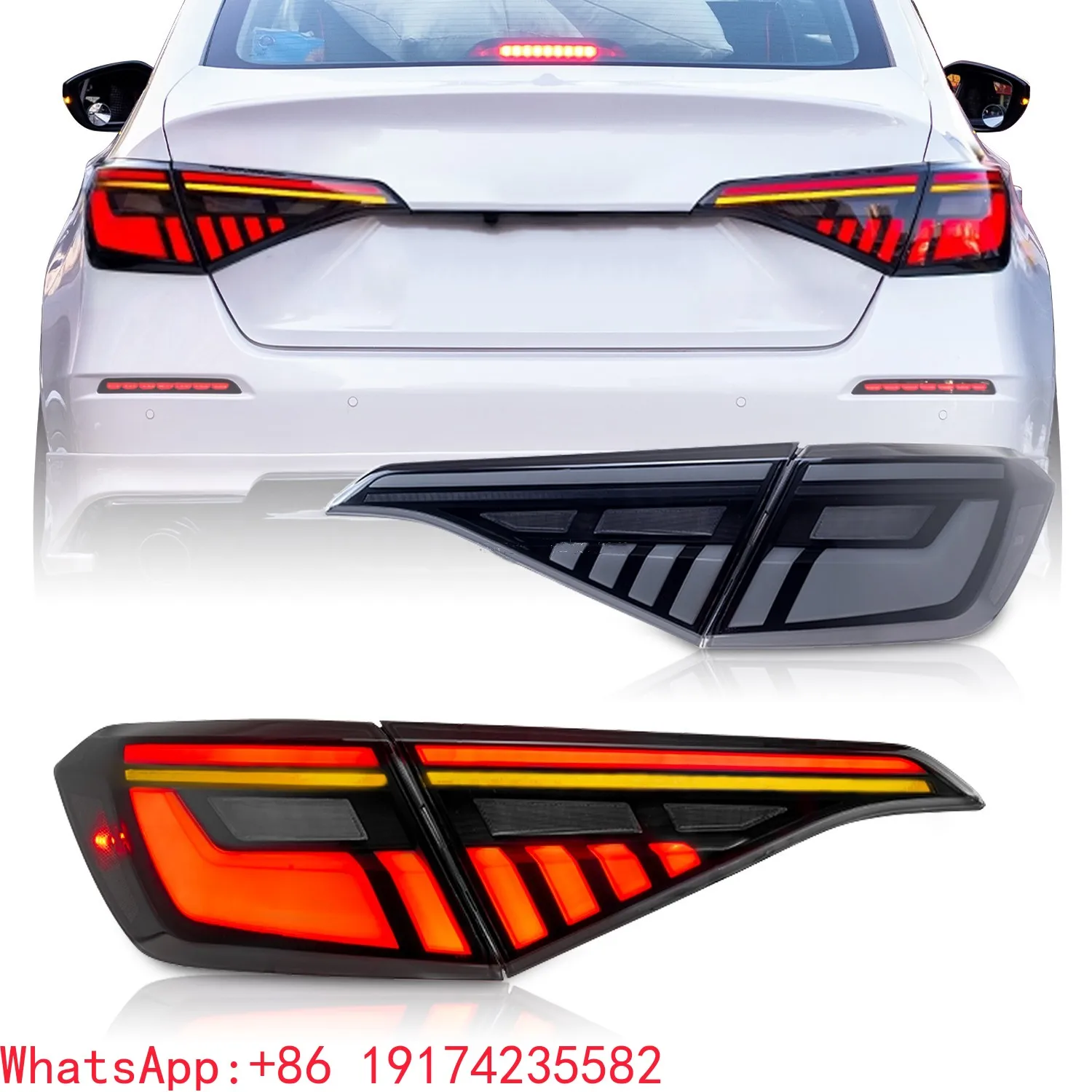 

LED Tail Light Fit for 11th Gen H-on-d-a Civic Sedan 2021 2022 2023 Led Rear Lamp Start up Animation Led Tail Assembly