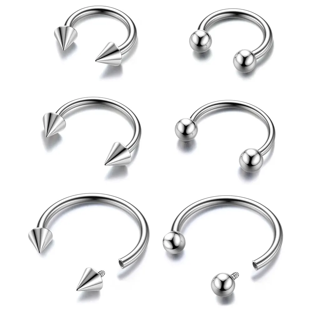 

G23 Titanium Nose Ring 18G Hypoallergenic Horseshoe Nose Ring Lip Eyebrow Ear Septum Helix Cartilage Septum Piercing Jewelry