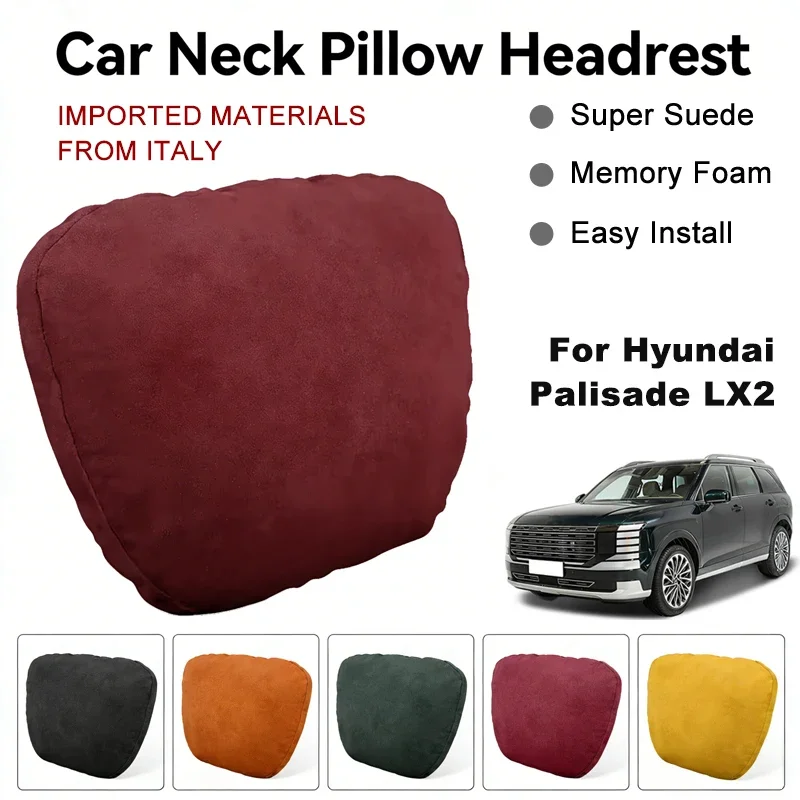 

Italy Suede Car Neck Rest Pillow For Hyundai Palisade LX2 Seat Head Neck Support Cushion Auto Interior Accessories