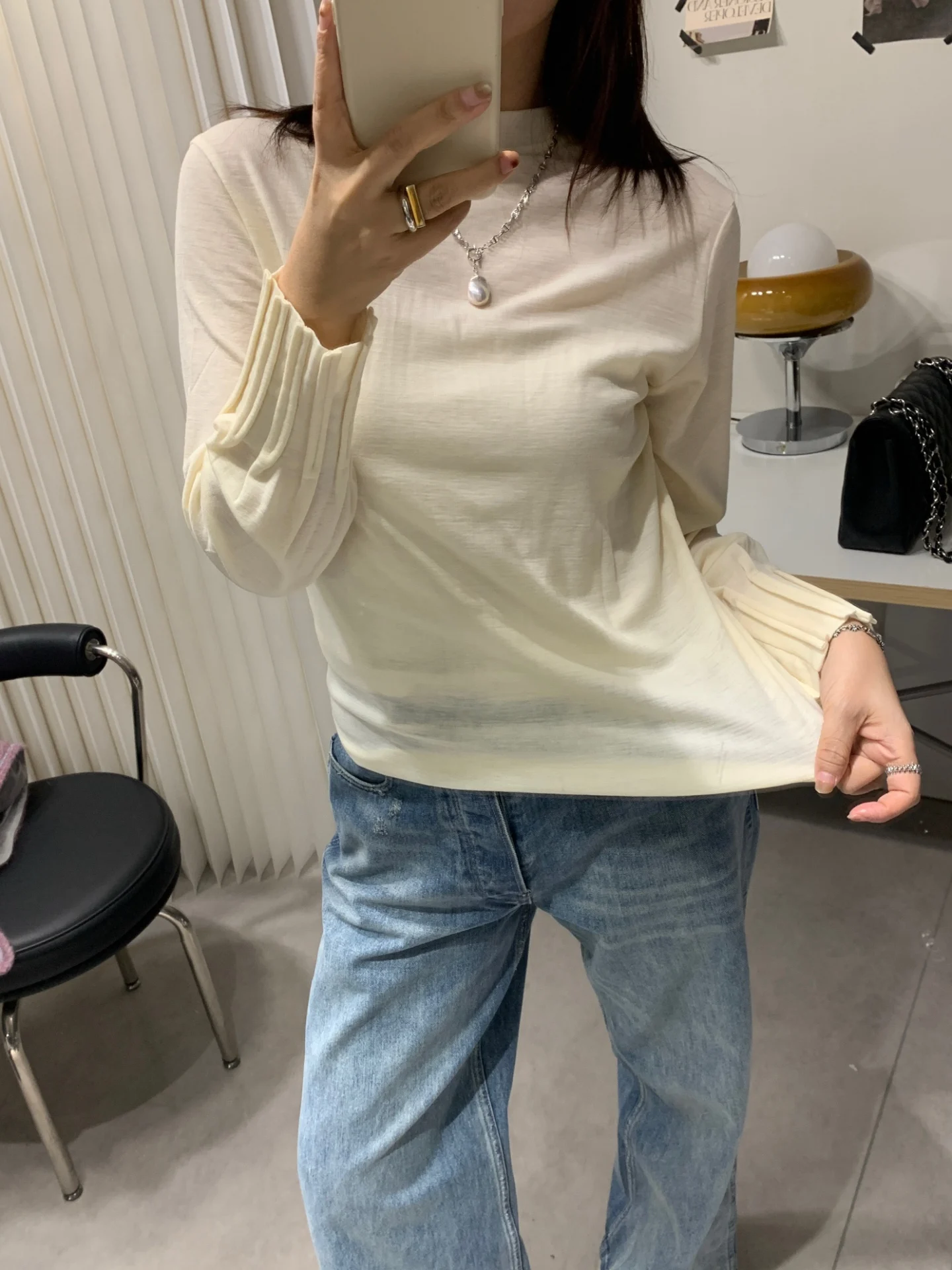 

Slimming Versatile Premium Wool Sve Design Multi-Color Small irt Casual Sle Long Sve Overhead Regular Fit Commute E...