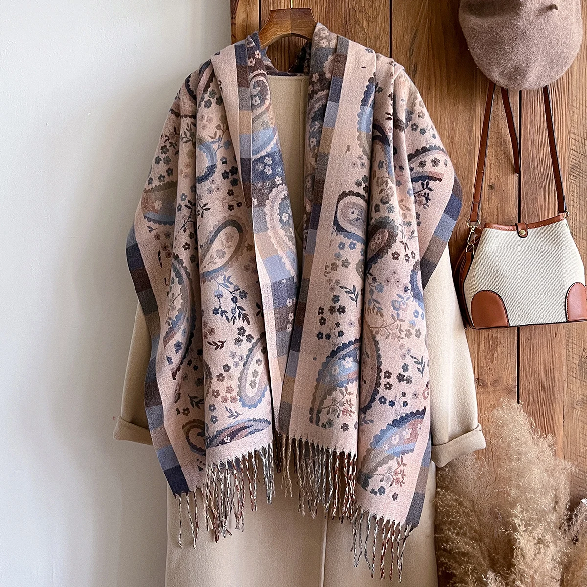 

Имитация кашемира, зимние шарфы, женские теплые толстые пашмины, дизайнерский шарф в этническом стиле, холодостойкое ветрозащитное одеяло, шаль