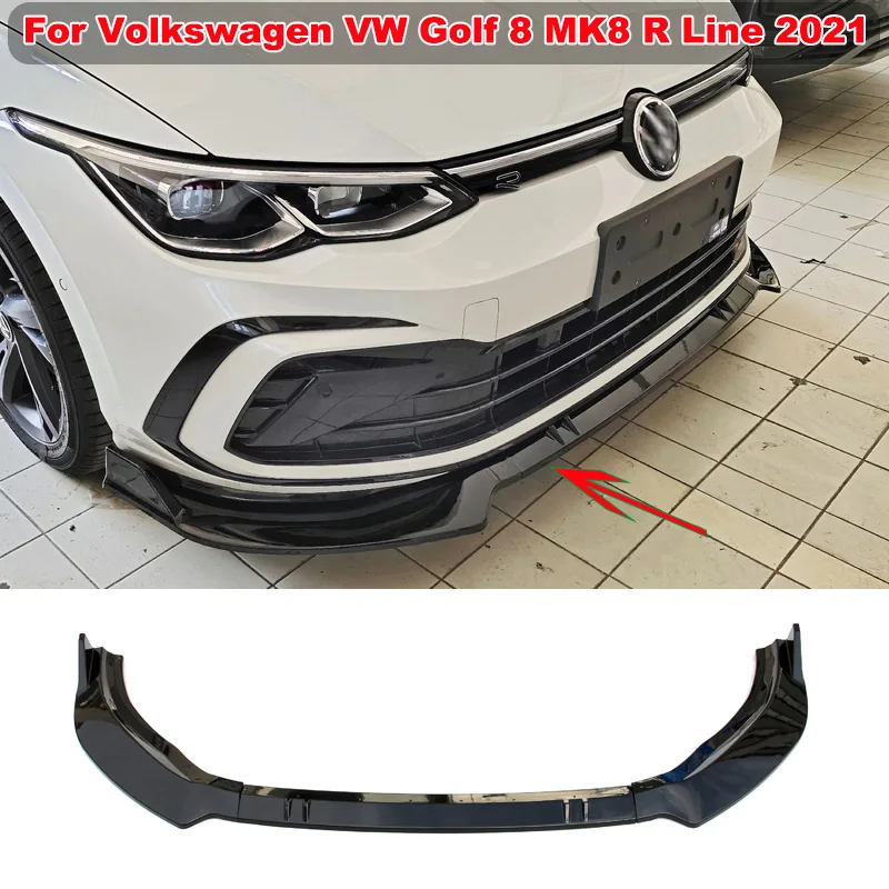 

Front Bumper Lip For Volkswagen VW Golf 8 MK8 R Line 2021 Spoiler Side Splitters Chin Body Kit Guards Deflector Car Accessories