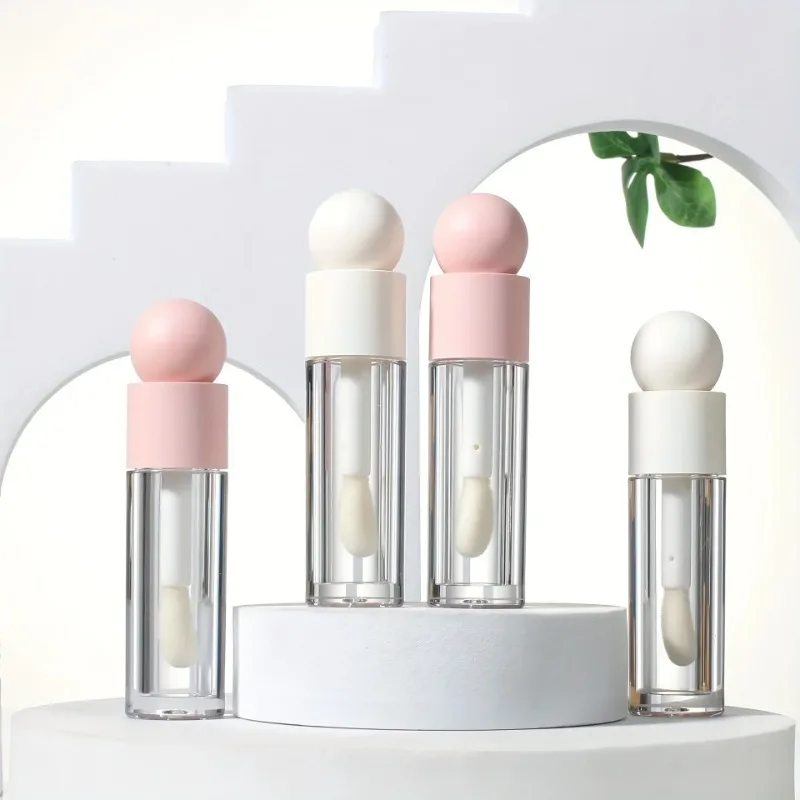 5ml Lip Gloss Tube Matte Pink Clear Thick Rod Large Brush Head Bottle Makeup Mud Packaging Empty Cosmetic Material Wholesale view 3