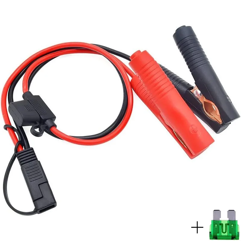 10/12AWG SAE Alligator Clip Harness 12V Quick Break Power Cord with On‑Off Switch and Fuse Protection for Solar Battery Charging