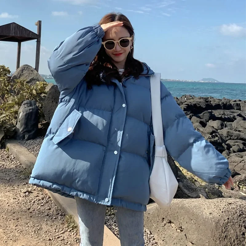 Fashion Simple Versatile Winter Coat Cotton Coat Women's Cotton Coat Student Korean Version Down Cotton Coat Women's Bread Dress