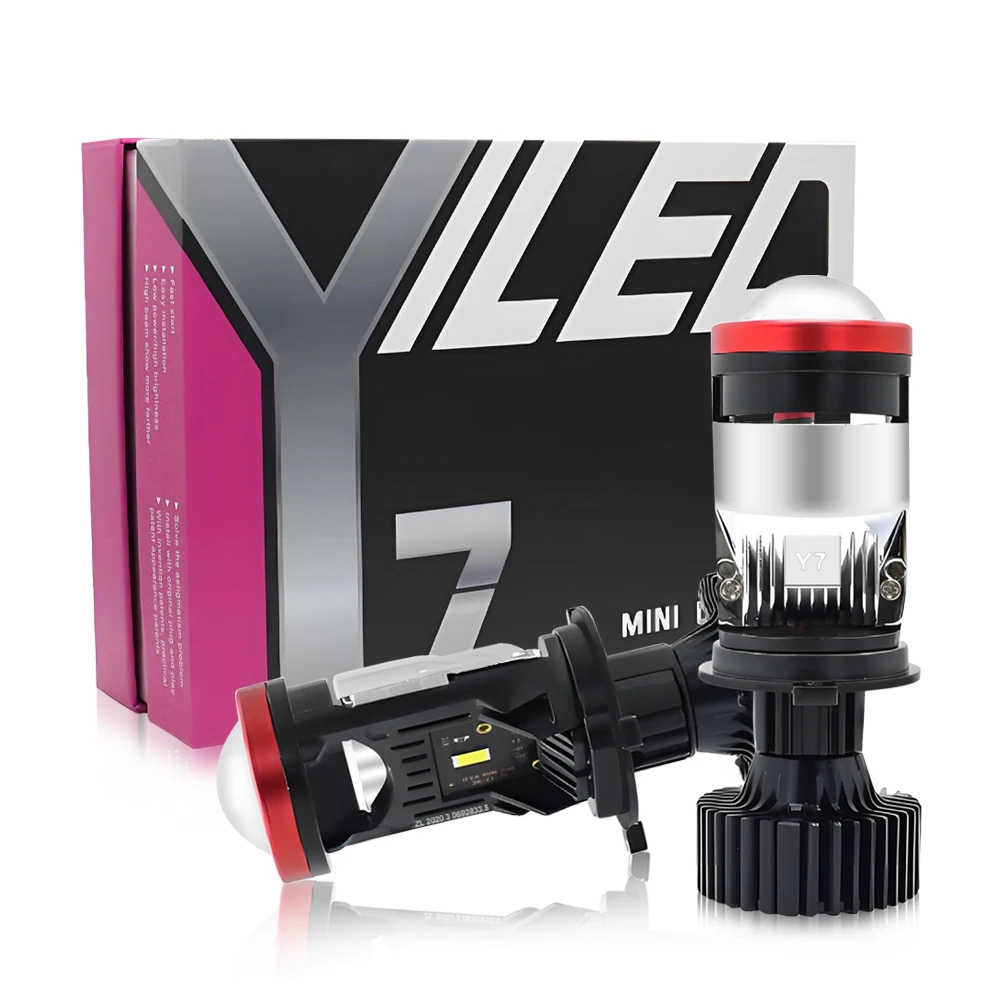 

H4 LED Projector Lens Mini Headlights 6000K White light Hi/Lo Beam 3570 led chip Auto Bulbs Headlight Y7D H4 LED Projector Light