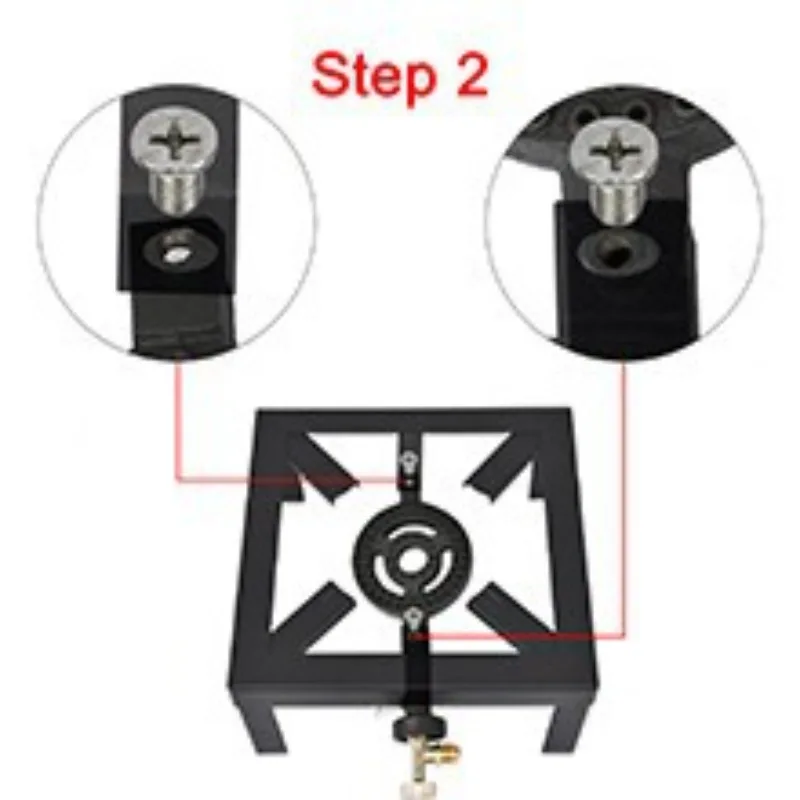 Stufa a gas in ghisa Stufa in ghisa con staffa Stufa a gas propano ad alta potenza Forno a gas da giardino esterno Portatile e facile da usare