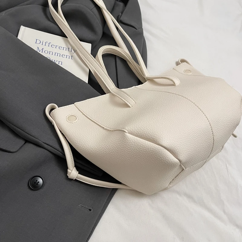 MOODS Branded Underarm Shoulder Bags For Women 2024 Latest Luxury Designer Handbags Soft PU Leather Large Capacity Shopping Tote