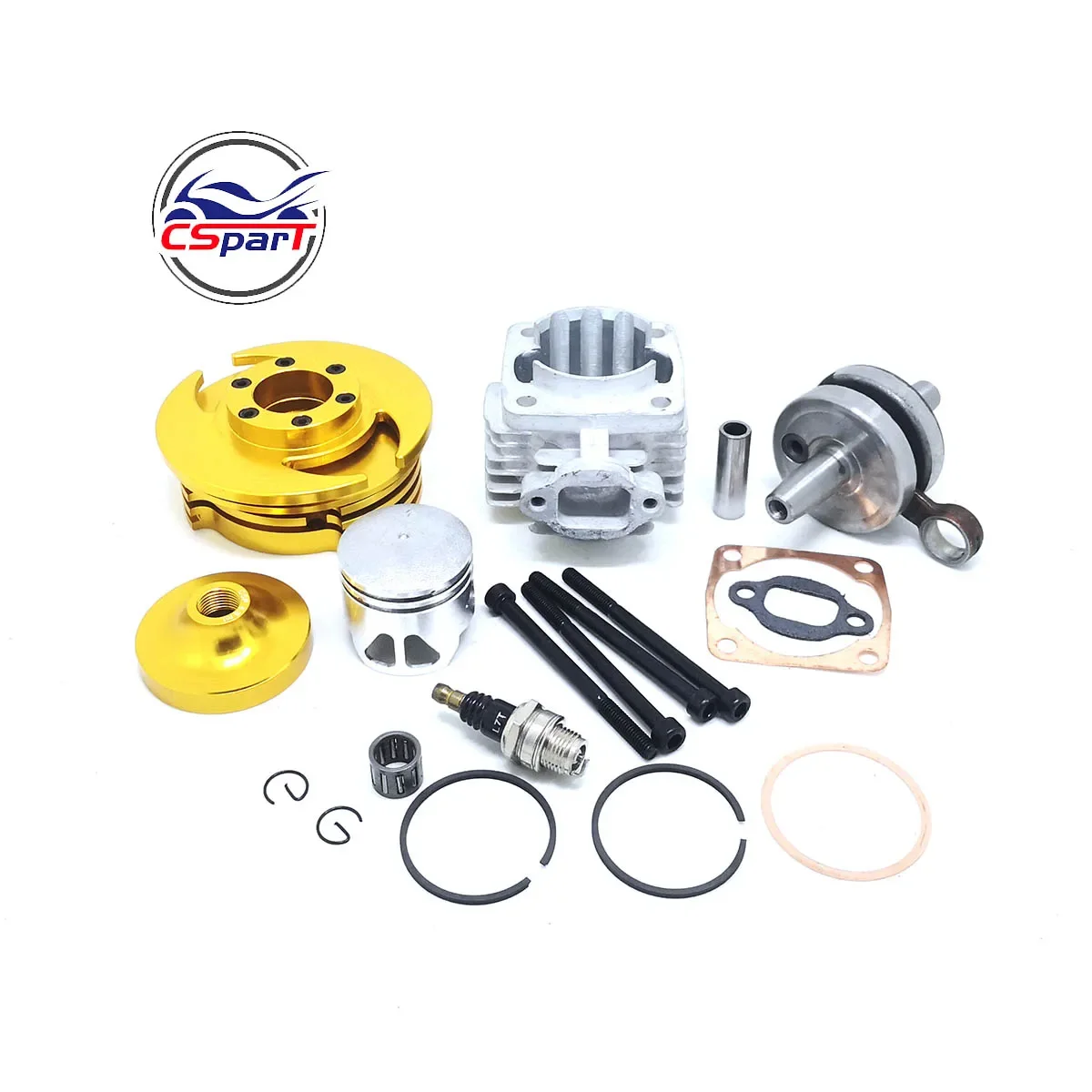 Performance Cylinder Head Piston Ring Crankshaft Kit (Big Bore Kit) for 47CC 49CC Mini Moto Dirt Pit Bike Parts