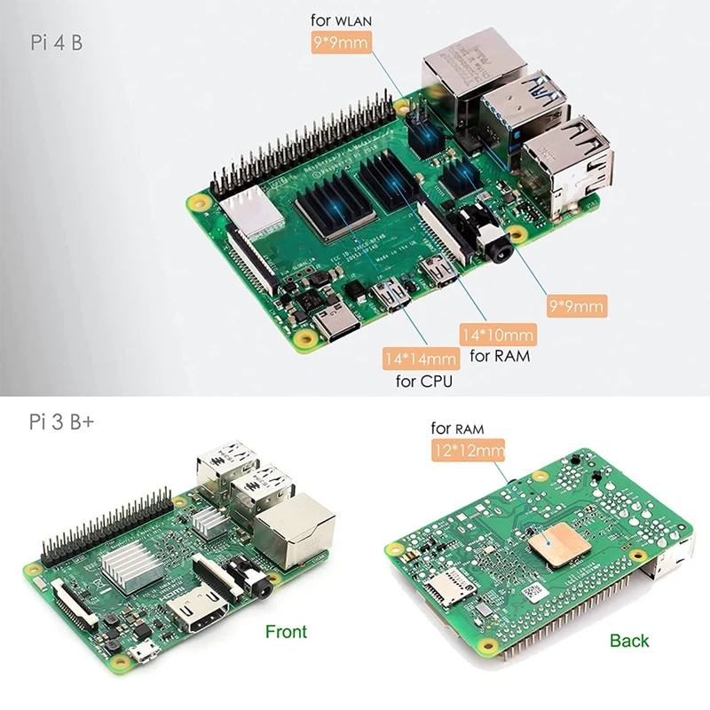 Superb 30 Stuks Cooling Radiator Set Aluminium Koperen Radiator Met Thermisch Geleidende Lijm Voor Raspberry Pi 2B/3B/4B