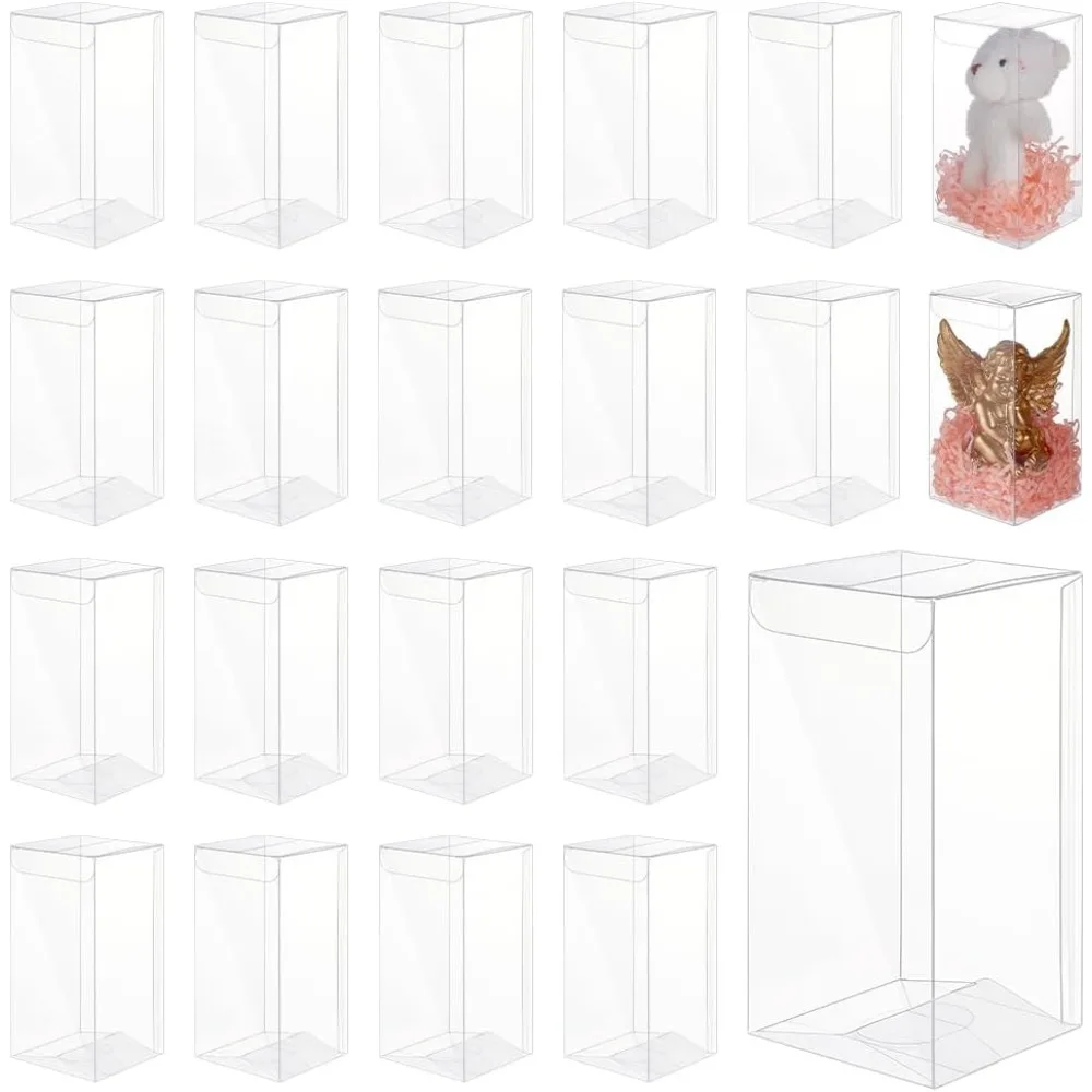 

30 шт. прозрачные подарочные коробки из ПВХ 5,5 × 2,7 × 2,7 дюйма, прямоугольные прозрачные пластиковые подарочные коробки для свадьбы, дня рождения, вечеринки, Хэллоуина