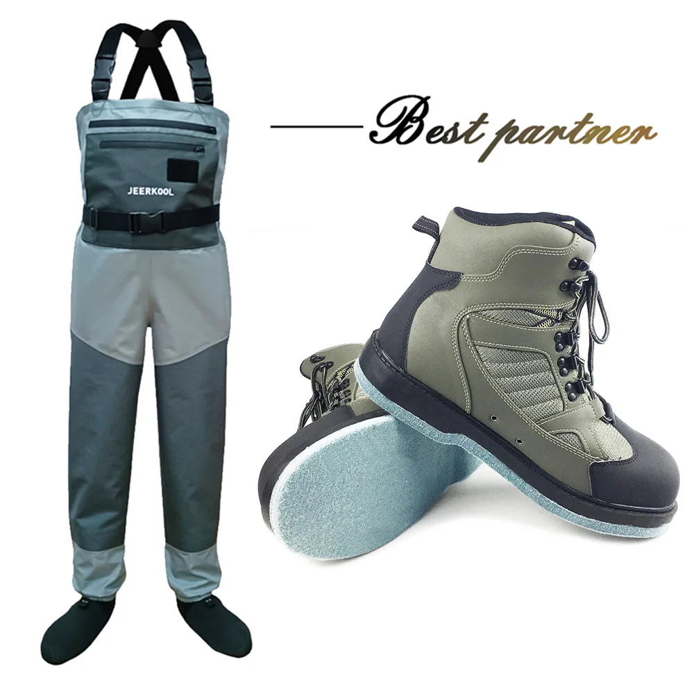 

5 Layer Fly Fishing Waders Anti-slip Felt Rubber Hunting Fishing Shoes Waterproof Wading Fishing Clothes Reef Rock Fishing Boots