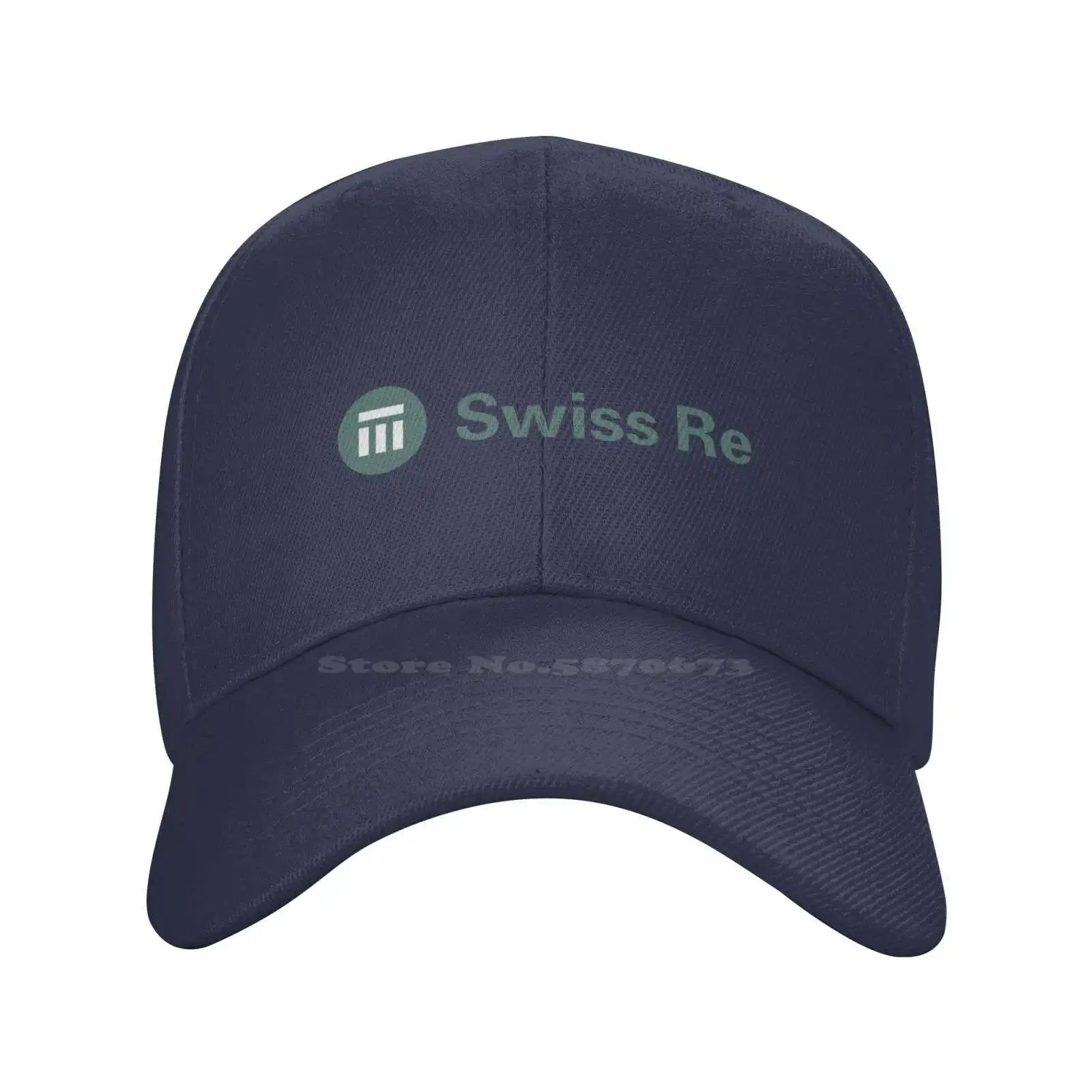 Swiss Re logotipo qualidade Denim Cap, chapéu De Baseball De Malha