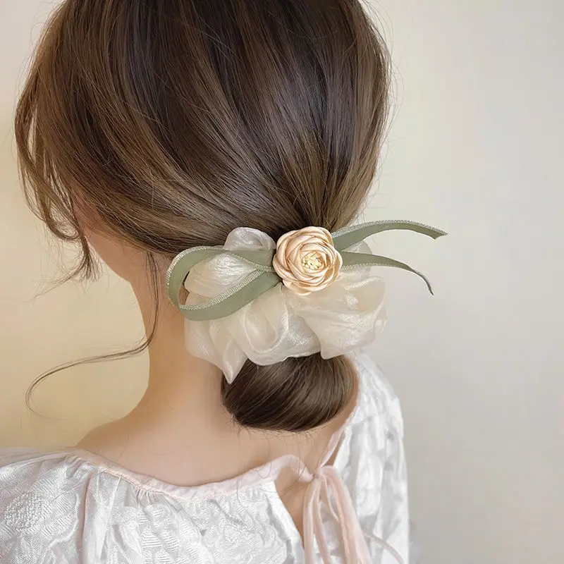 Elegant Instagram Large Intestine Hair Ring Tie Headband Korean Summer Headflower New Bow Headwear