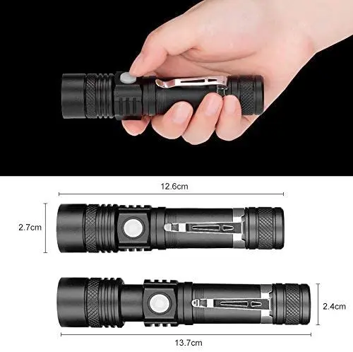 Powerful V6/L2 LED Flashlights USB Rechargeable Flashlight Bicycle Torch Outdoor Waterproof Camping LED Flashlight Zoom Torch