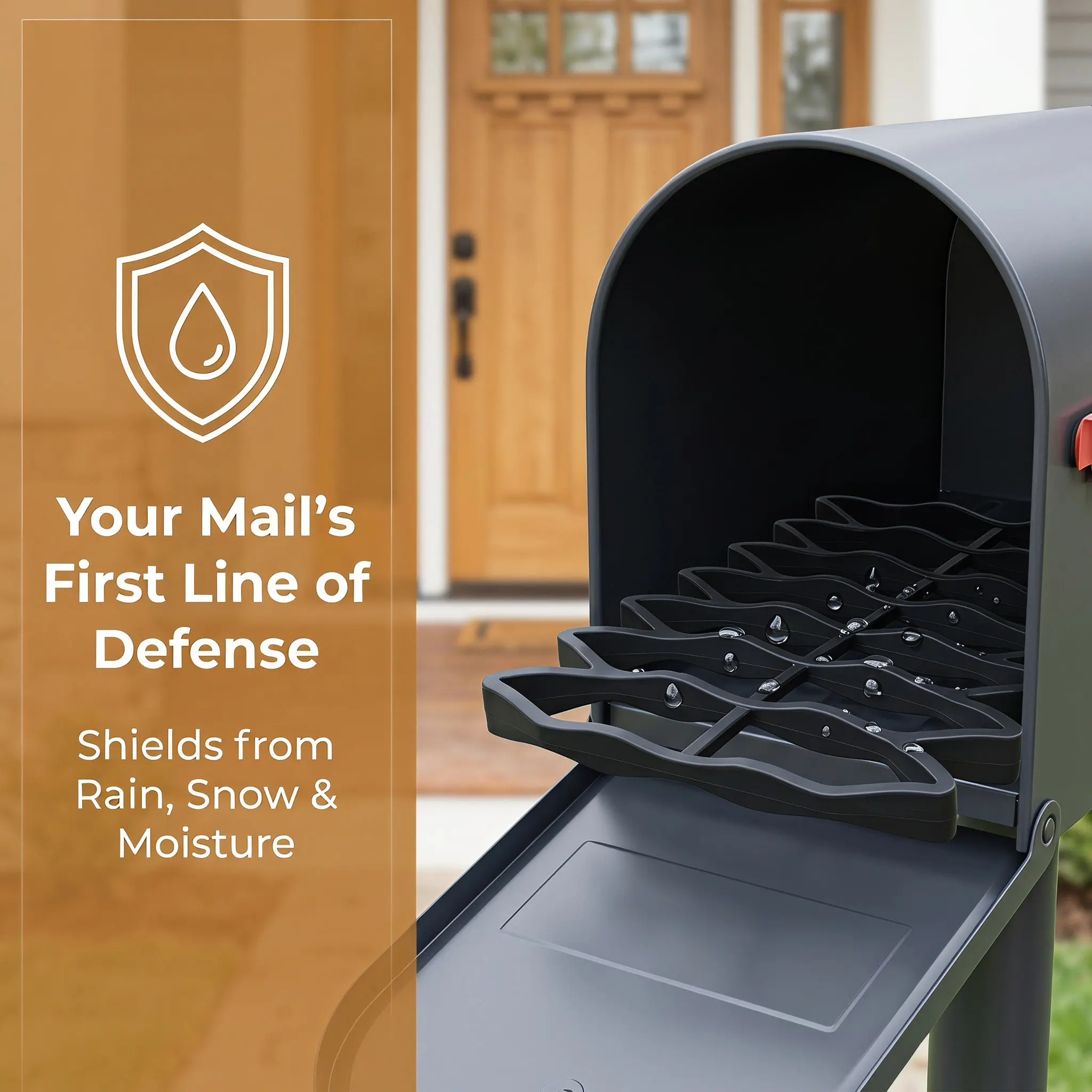 Silicone Mailbox Waterproof Insert Tray Expandable Anti-Splash Mail Protector for Household Office Mail Organization Moisture