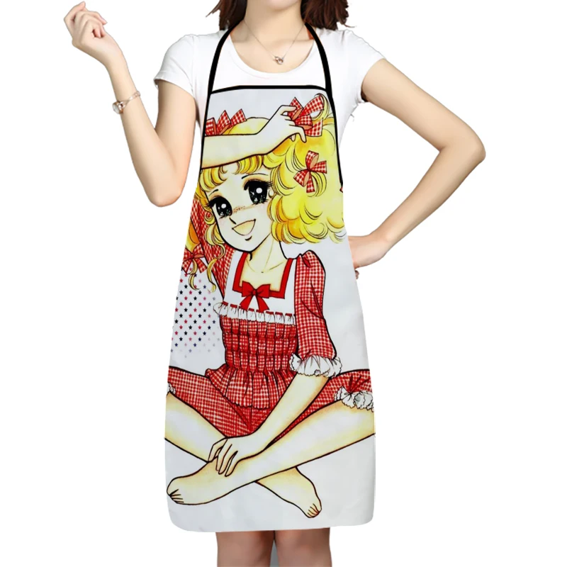 Candy Candy Anime Girl Oxford grembiule in tessuto per uomo donna bavaglini cucina domestica cottura grembiuli per la pulizia accessorio da cucina