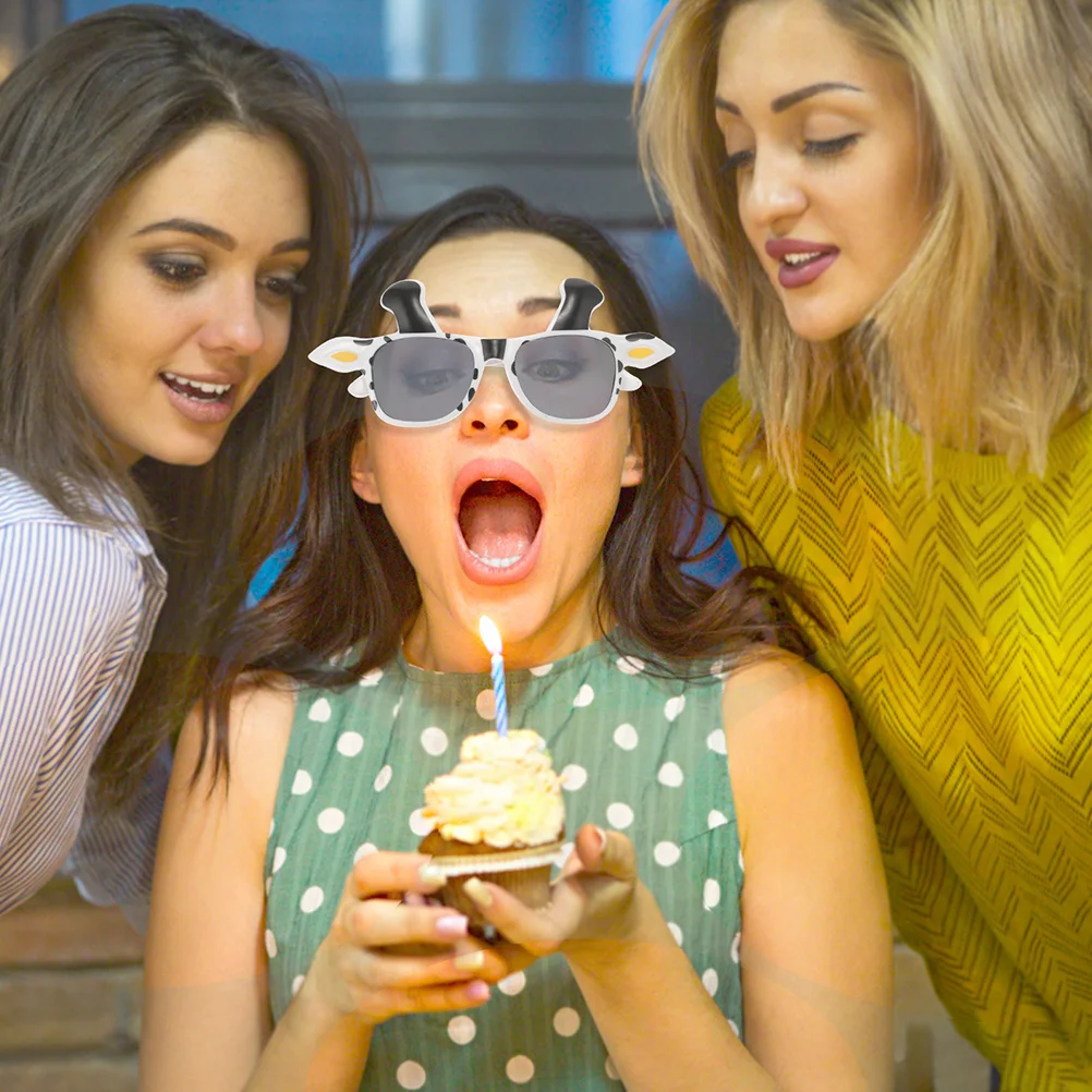 2Pcs Cow Themed Glasses Fun Animal Eyeglasses for Birthday Parties Masquerades Photo Booth Props Novelty Party Accessories