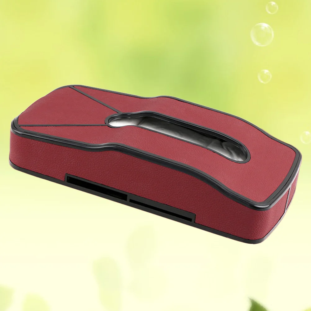 

Rectangular Tissue Box Pu Cover Holder Case For Car Home Office Hotel Wine Red Storage Tray