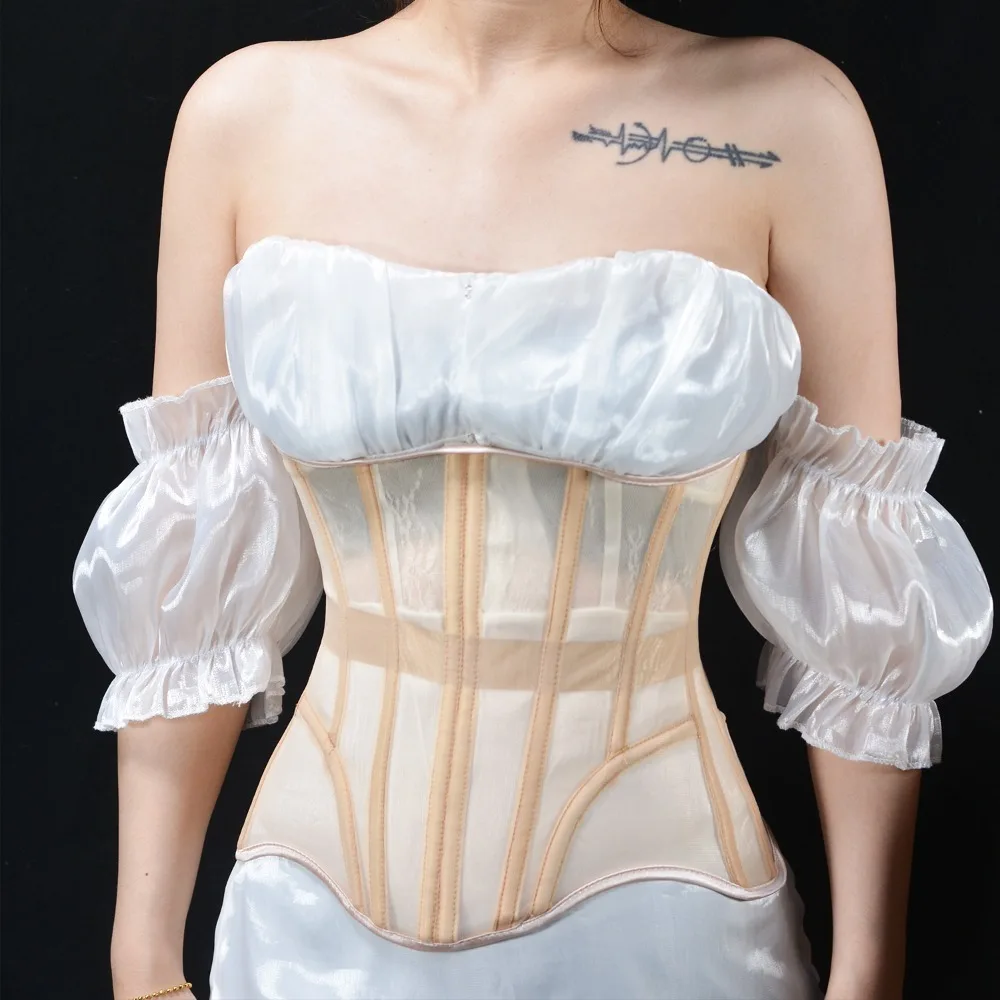 27cm Waist Trainer Ultra Thin Breathable Mesh with Back Strap for Support and Posture