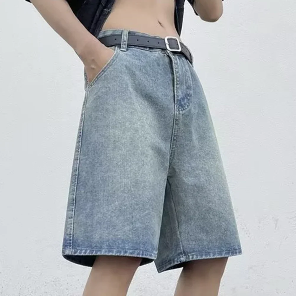 Retro Thin Shorts Comfortable Daily Wear Casual Outing Comfortable Retro Style Shorts Washed Jeans Multiple Sizes Available