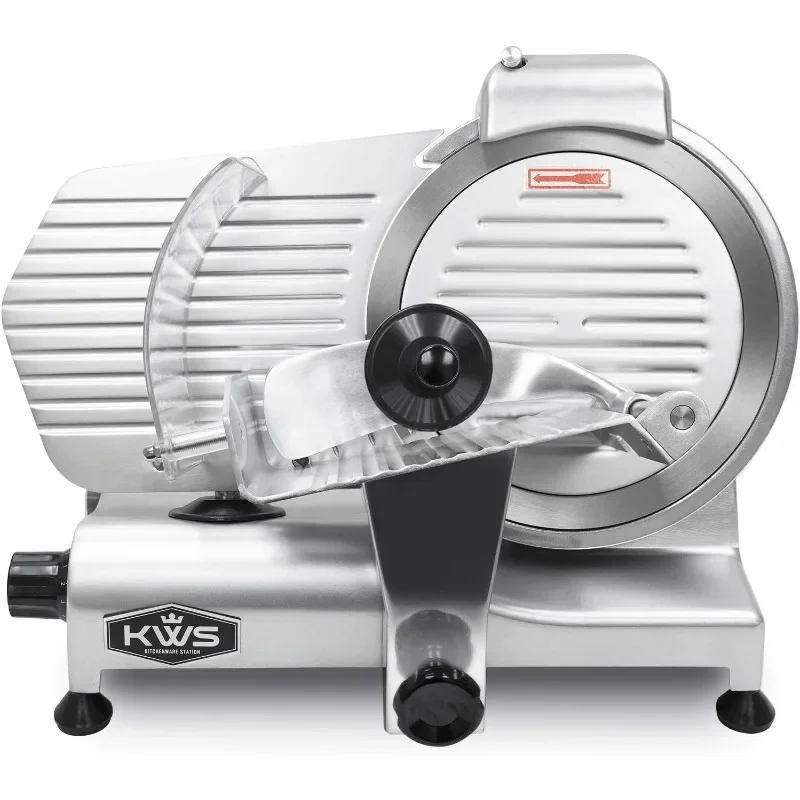 

KWS MS-10NS 320W Motor Electric Meat Slicer 10-Inch with 304 Stainless Steel Blade, Frozen Meat/Cheese