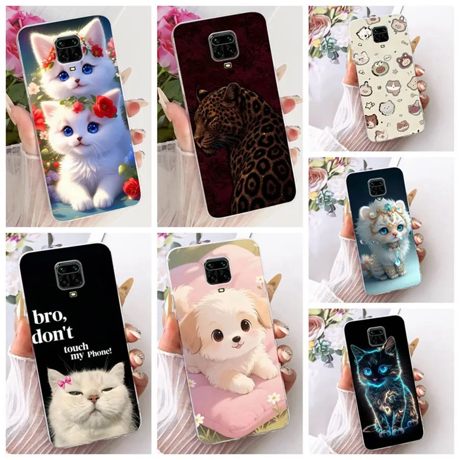 Funda de silicona suave para Xiaomi Redmi Note 9s Note 9Pro, Funda trasera con dibujo de gato para Redmi Note 9 Pro Max Bumper