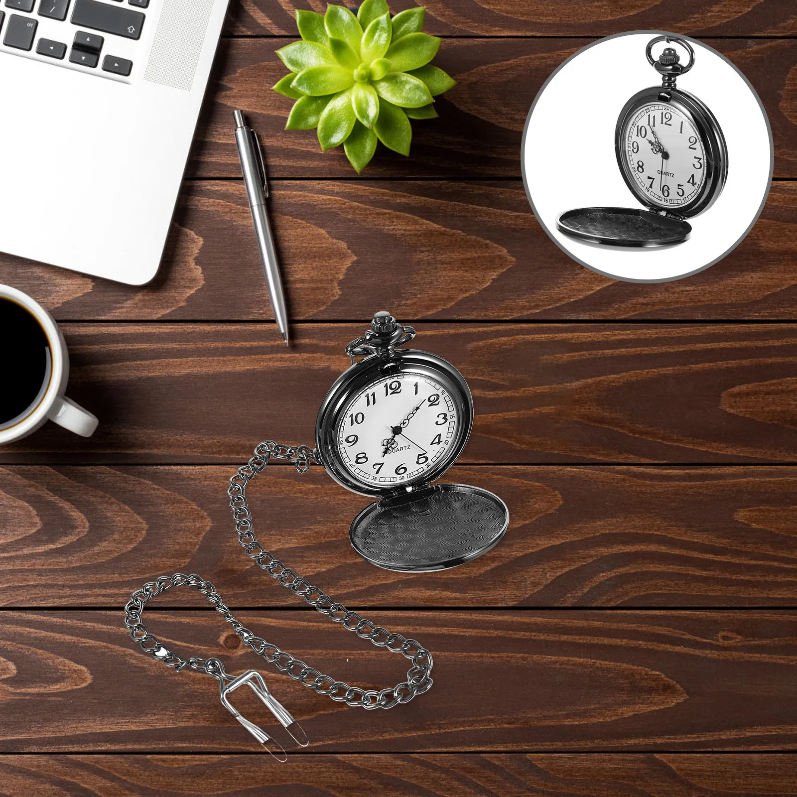Premium Laser Engraved Pocket Watch Pendant with Clear Handwriting Design Exquisite 3D Aesthetic Retro Necklace Watch Gift