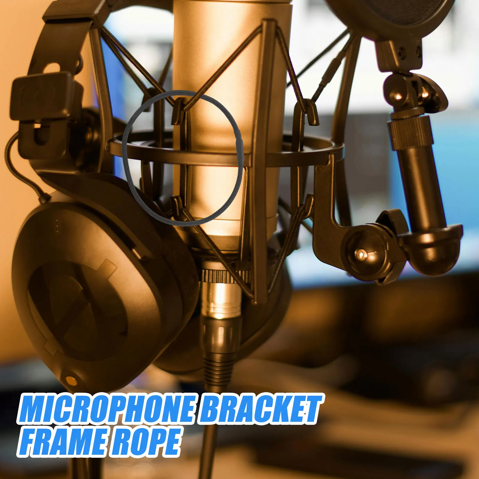 

10pcs Universal Elastic Bands for Microphone Shock Mount Replacement Mic Holder Rubber Cord Compatible with Condenser Desk Stand