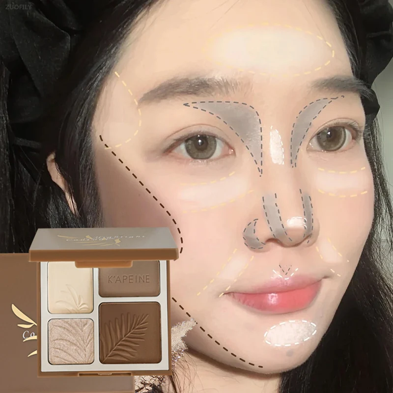 Evidenziatore opaco bronzer Contour Palette Makeup Waterproof stereoscopico Nose Shadow Brighten Face Contouring Powder Cosmetics