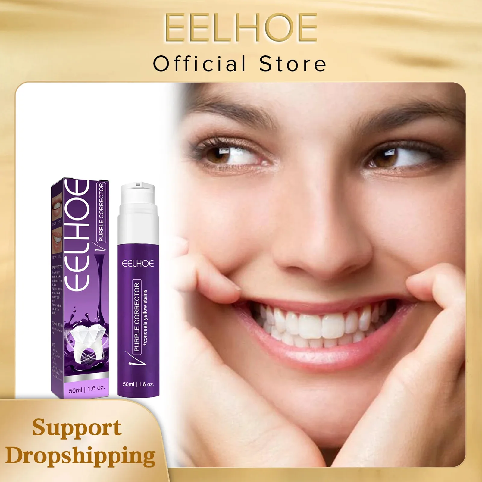 EELHOE Tooth Whitening Toothpaste Stain Removal Reduce Yellowing Teeth Color Corrector Cleansing Toothpaste Fresh Oral Care 50ml