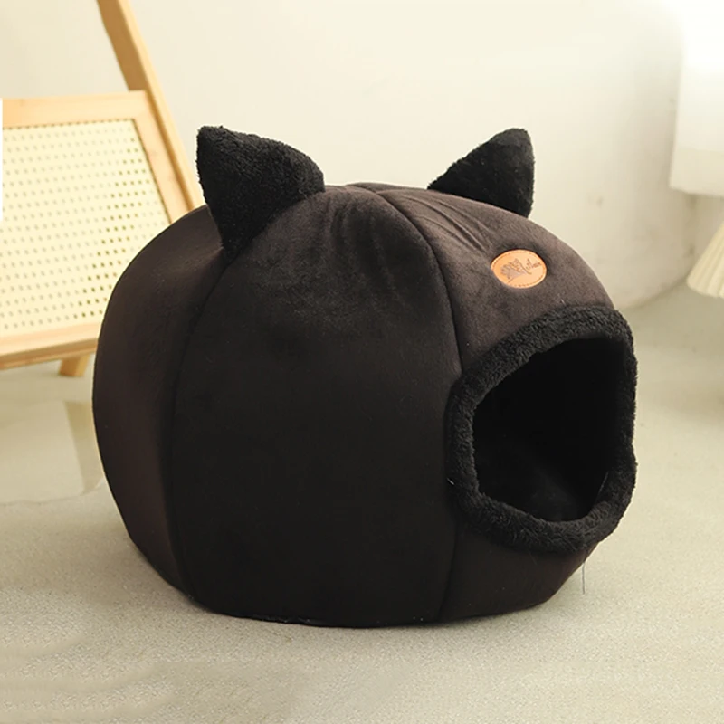 Cama cómoda para dormir profundamente en invierno para Gato, cesta para casa de perro pequeña, productos para mascotas, tienda de campaña acogedora,