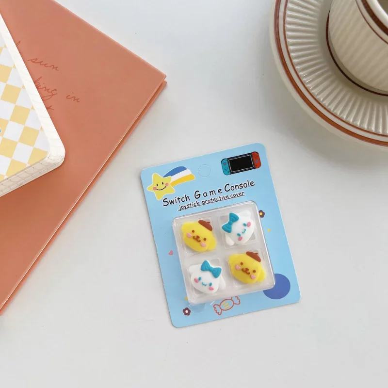 4pc/box Sanrio Cinnamoroll Thumb Grip Caps for Nintendo Switch NS Lite Oled Cartoon Joystick Cap Silicone Game Accessories Gifts