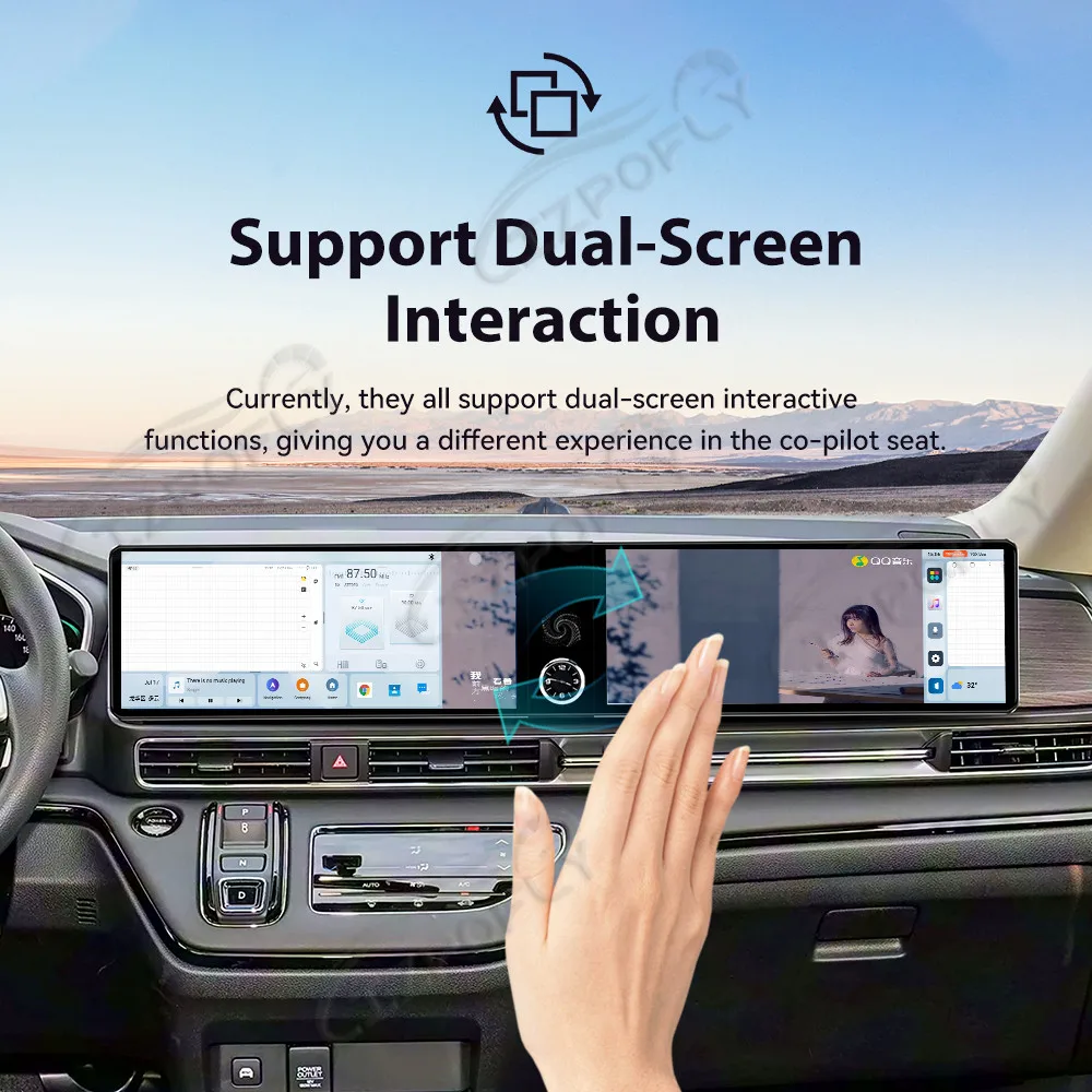 Dual 12.3 Inch Android 13 CarPlay Car Radio For Honda ODYSSEY 2022-2025  Touch Screen Multimedia Player GPS Navigation 4G WIFI