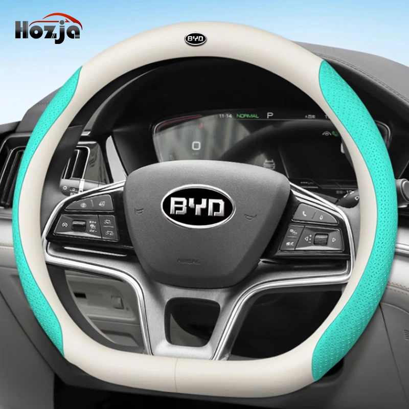 

Car Steering Wheel Cover Breathable Anti Slip Leather Steering Covers Suitable For BYD Atto 3 EV Yuan Plus 2022 2023 Accessories