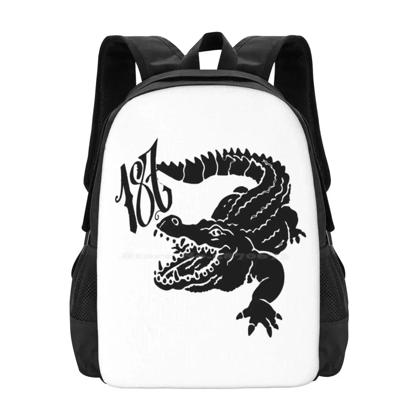 

187-Krokodil ( No Border ) New Arrivals Unisex Bags Student Bag Backpack 187 Beste Leben Krokodil Vision Gzuz Bonez Mc Lx
