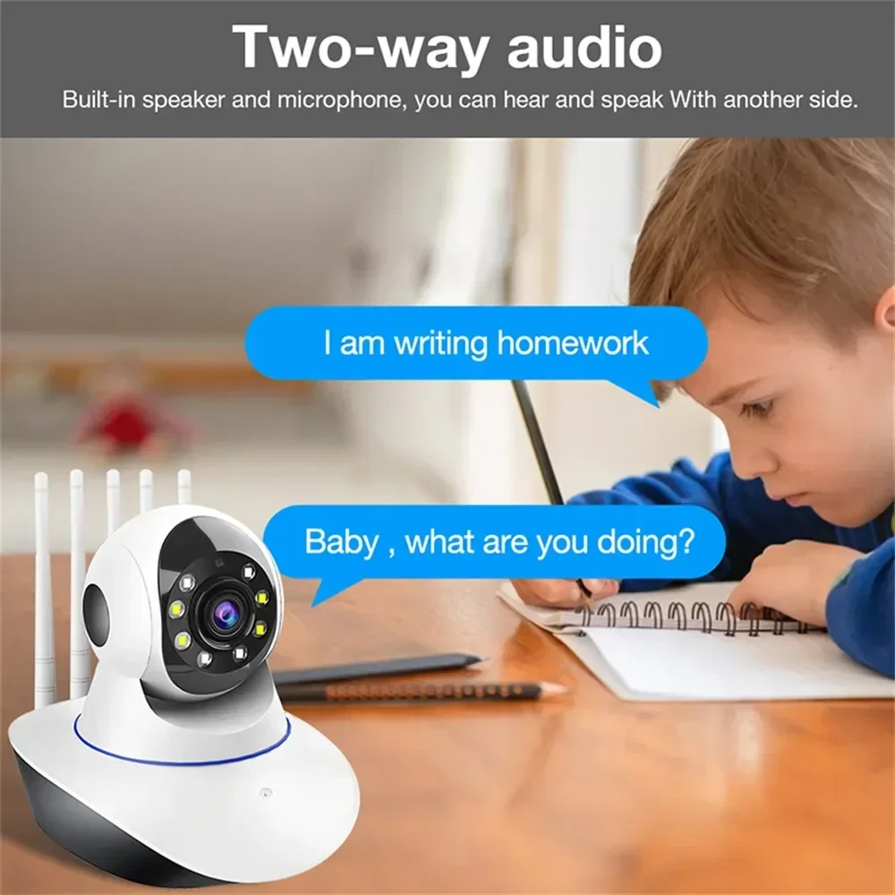 Kamera WiFI 5 antena, perlindungan keamanan rumah HD warna penuh, kamera web pengawasan sinyal kuat 360 °, Monitor bayi pix-link GT5