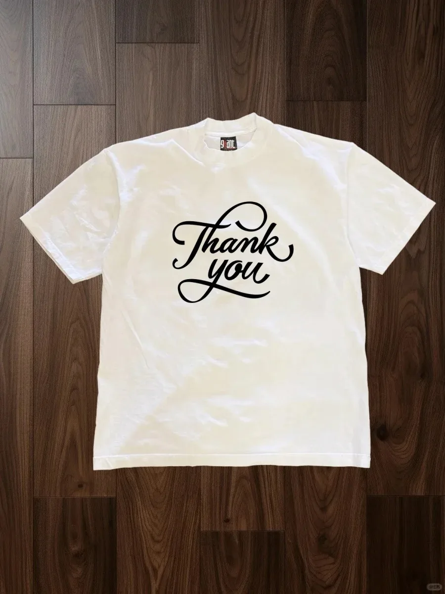 تي شيرت بسيط مطبوع بأكمام قصيرة موضة 2026 ملابس خالية من الجنس بسيط منخفض المفتاح فاخر صيفي للرجال والنساء Y2k قطع علوية كبيرة الحجم #1