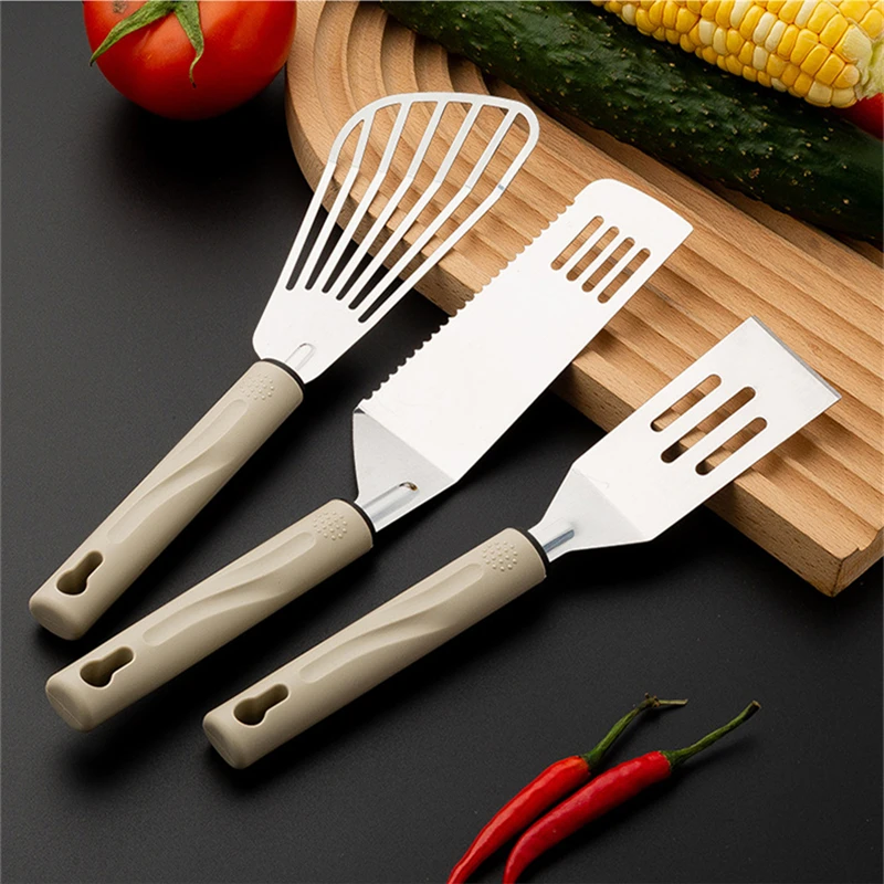 

Japanese Cuisine Shovel Line Stainless Steel Fish Steak Shovel Small Spatula BBQ Kitchen Gardget Plastic Handle shovels
