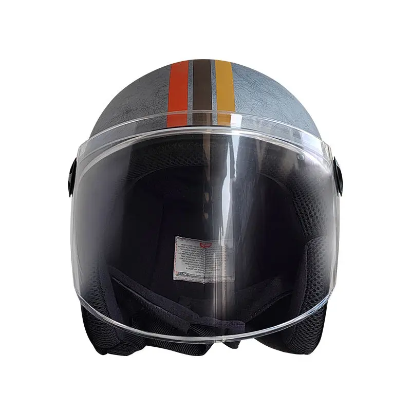 

High-Performance Vintage 3/4 Motorcycle Helmet, Impact-Resistant EPS Core Fiberglass Design, Ideal for Motorcycle Enthusiasts.
