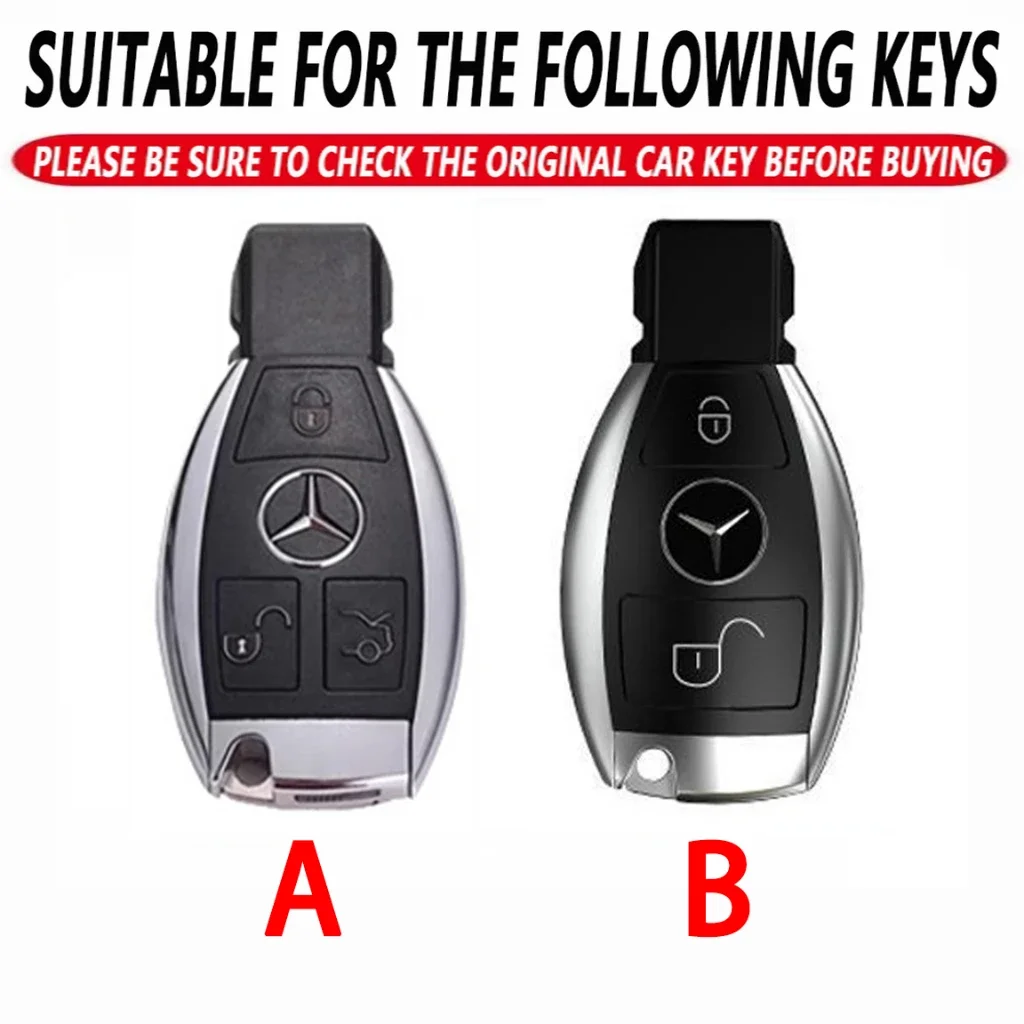 Car Key Cover Zinc Alloy Key Fob Cover for Mercedes Benz CLS CLA GL R SLK AMG A B C S Class Smart Remote accessories keychain