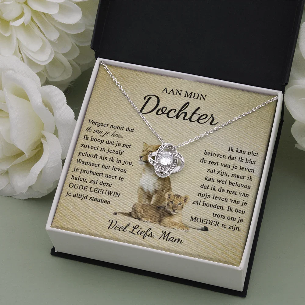 Dutch Daughter Gifts From Mom To My Daughter Lion Mom Christmas Gift Mother Knot Love Necklace 2022 New Dropshipping