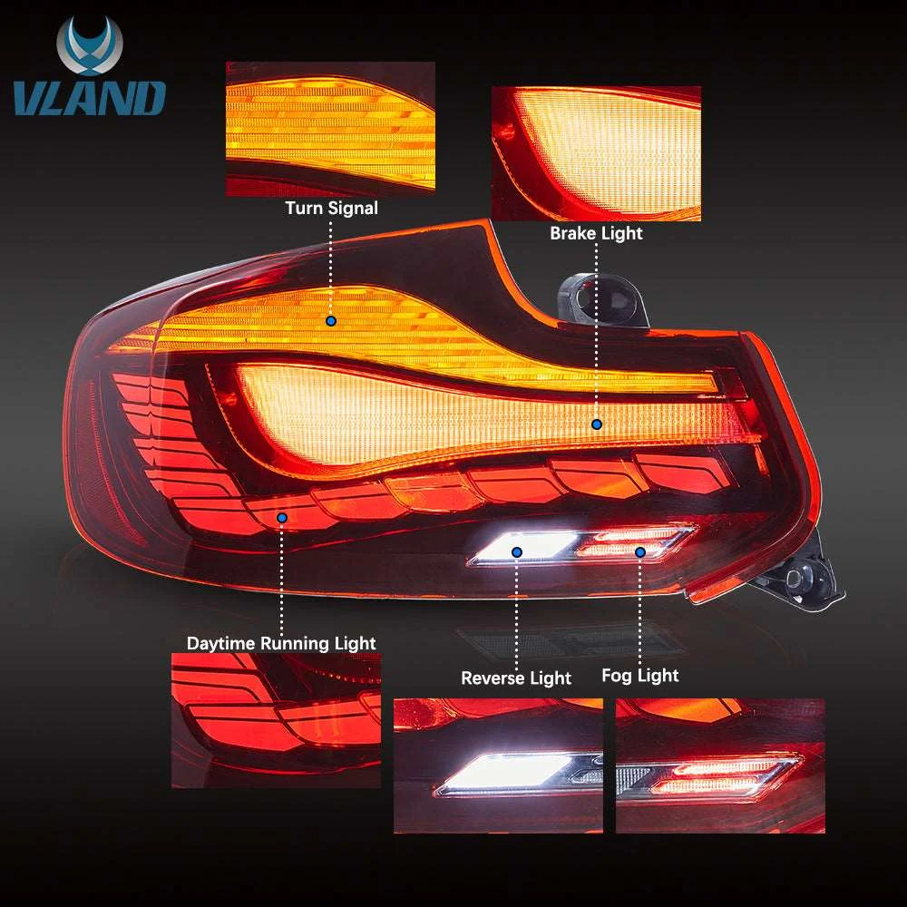 uitable for BMW 2 Series F22 F23 M2 F87 1st Gen LED Tail Light Assembly Fit 2014-2021, Bright and Even Light  Improves Safety