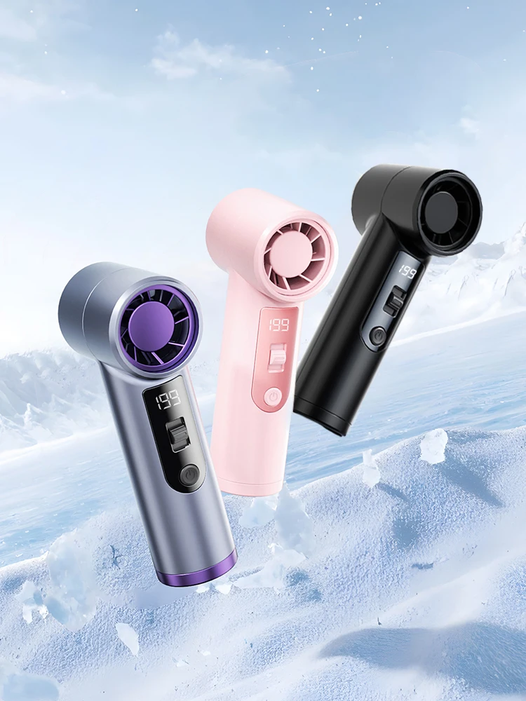 مروحة منفاخ صغيرة 199-Gear تبريد الصيف مروحة نفاثة كهربائية الرقبة معلقة جيب منفاخ قابلة للشحن مروحة تربو مدفع الرياح المحمولة #2